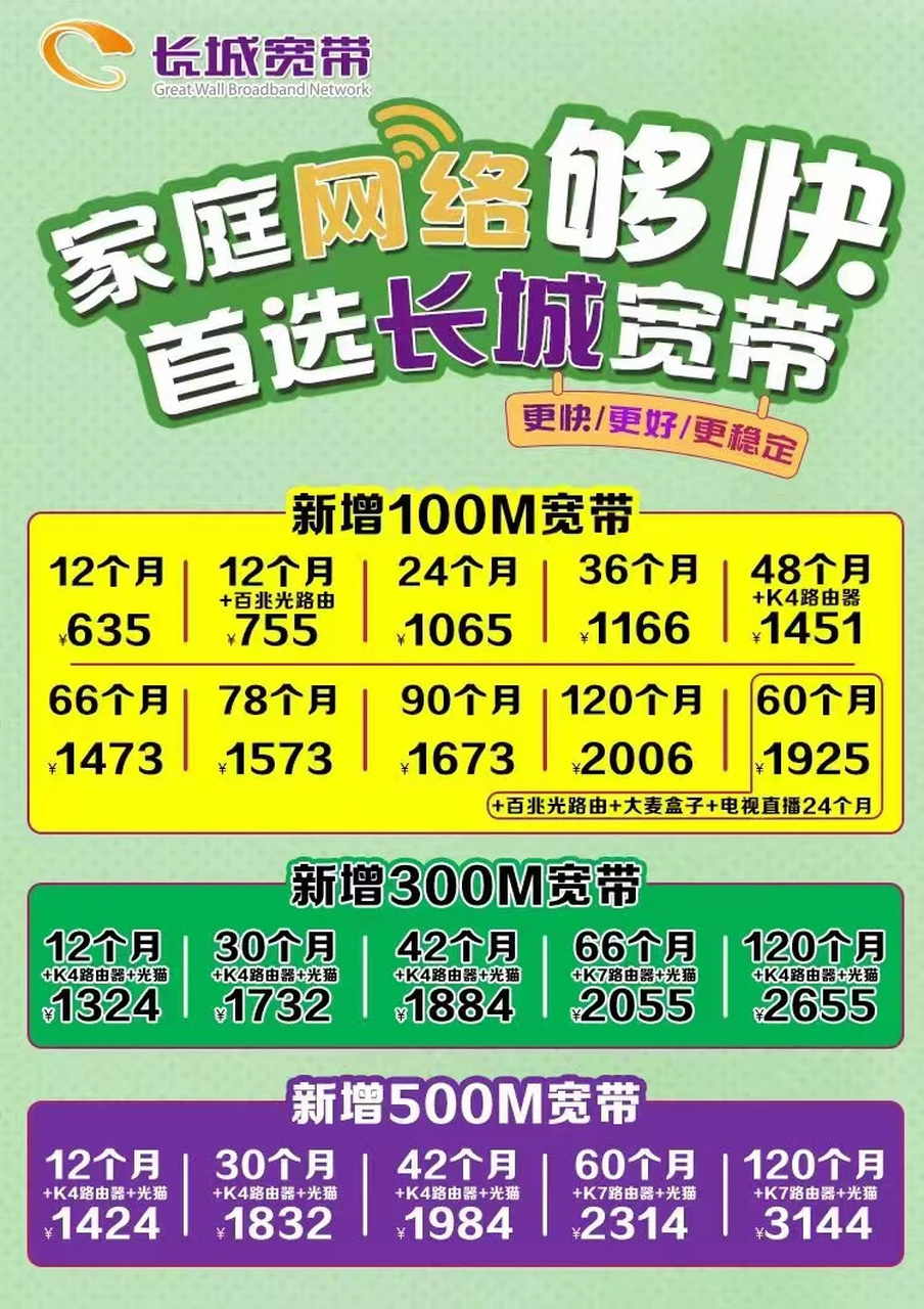 長(zhǎng)城寬帶最新優(yōu)惠套餐，超值高速網(wǎng)絡(luò)體驗(yàn)，家庭需求一站解決